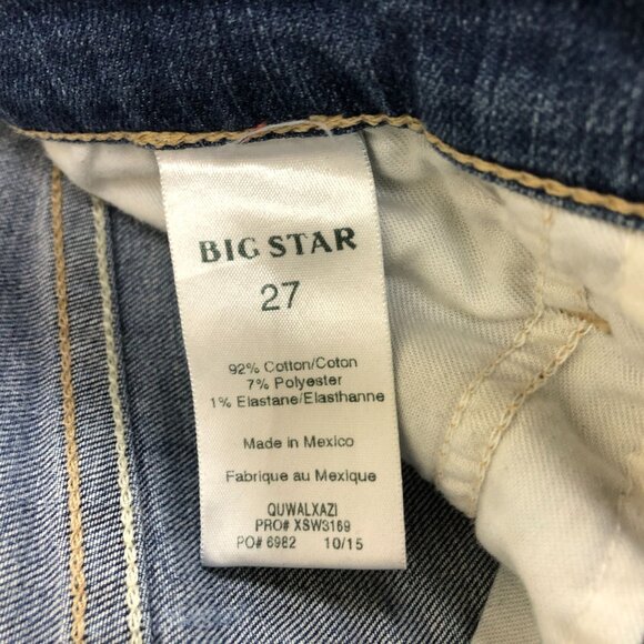 Big Star Alex Skinny Jeans Womens 27 Medium Wash Selvage Hem - Picture 4 of 13